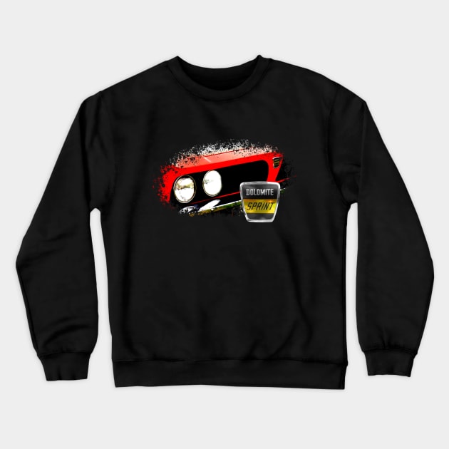 Triumph Dolomite Sprint 1970s British classic car elements Crewneck Sweatshirt by soitwouldseem